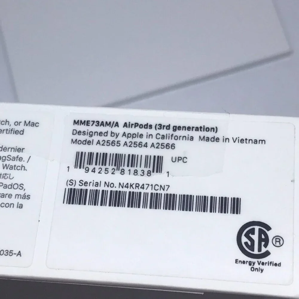 Apple AirPods 3rd Generation With Wireless Charging Case ‎MME73AM/A